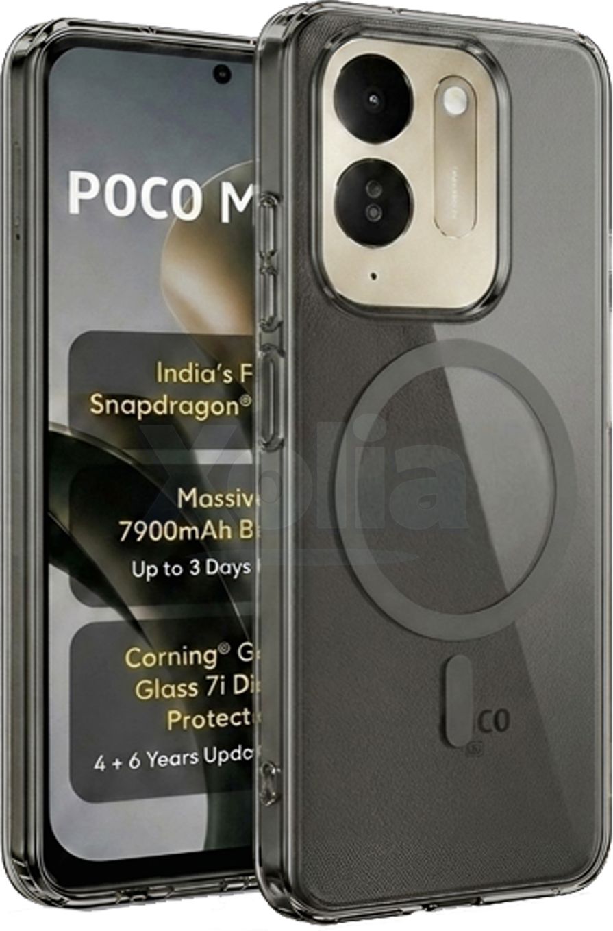 Xolia Back Cover for POCO M8x 5G (Black, Shock Proof, Polycarbonate, Pack of: 1)