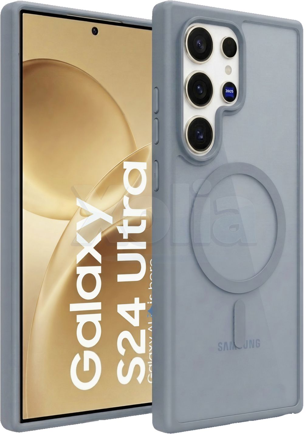 Xolia Back Cover for Samsung Galaxy S24 Ultra 5G (Grey, Shock Proof, Polycarbonate, Silicon, Pack of: 1)