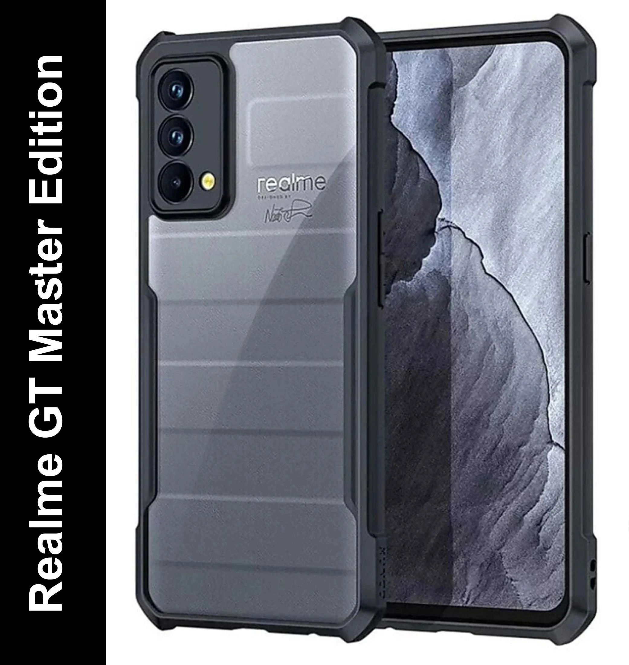 Micvir Back Cover for Realme GT Master Edition (Transparent, Black, Shock Proof, Polycarbonate, Pack of: 1)