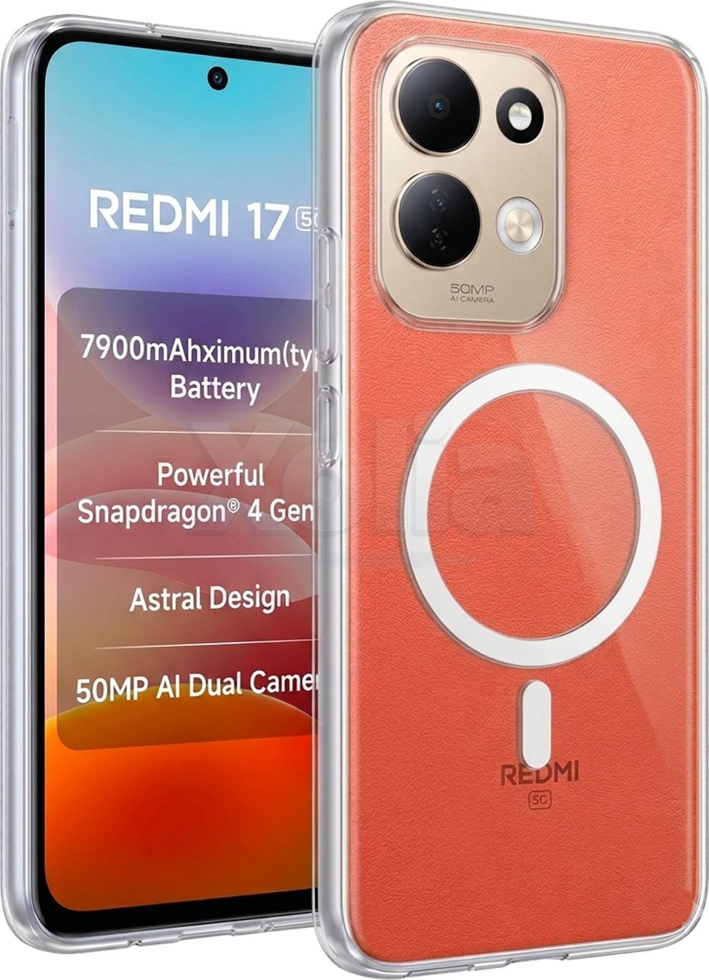 Xolia Back Cover for Redmi 17 5G (Transparent, Shock Proof, Polycarbonate, Pack of: 1)