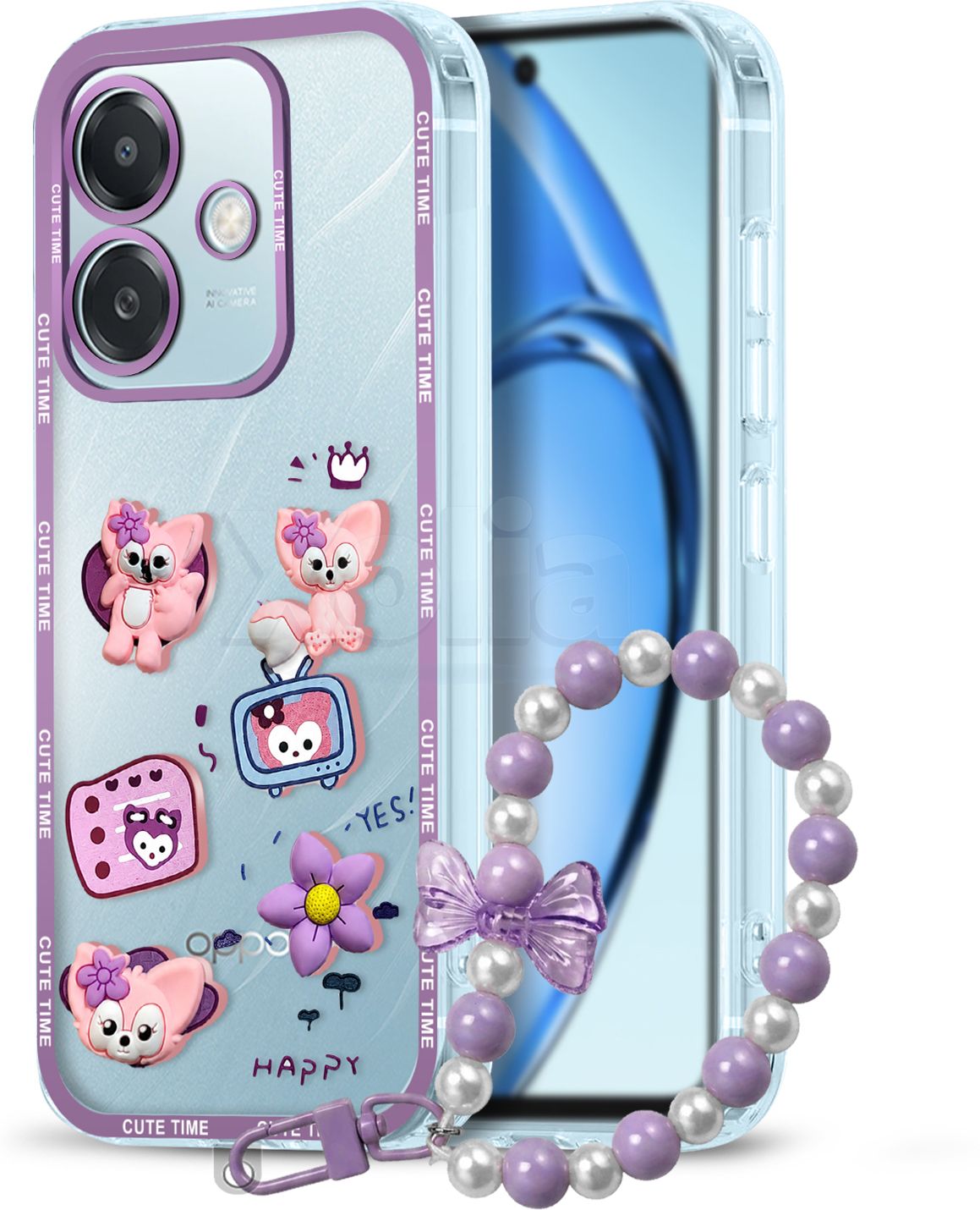 Xolia Back Cover for OPPO A3x 5G (Purple, Shock Proof, Polycarbonate, Pack of: 1)