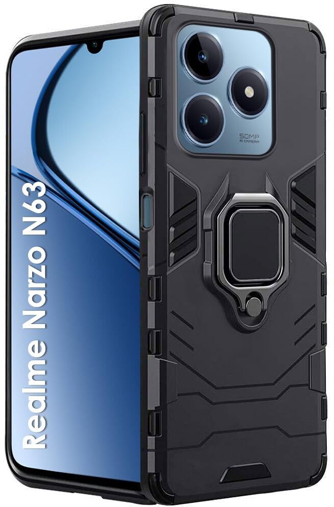Micvir Back Cover for Realme C63 (Transparent, Black, Shock Proof, Pack of: 1)