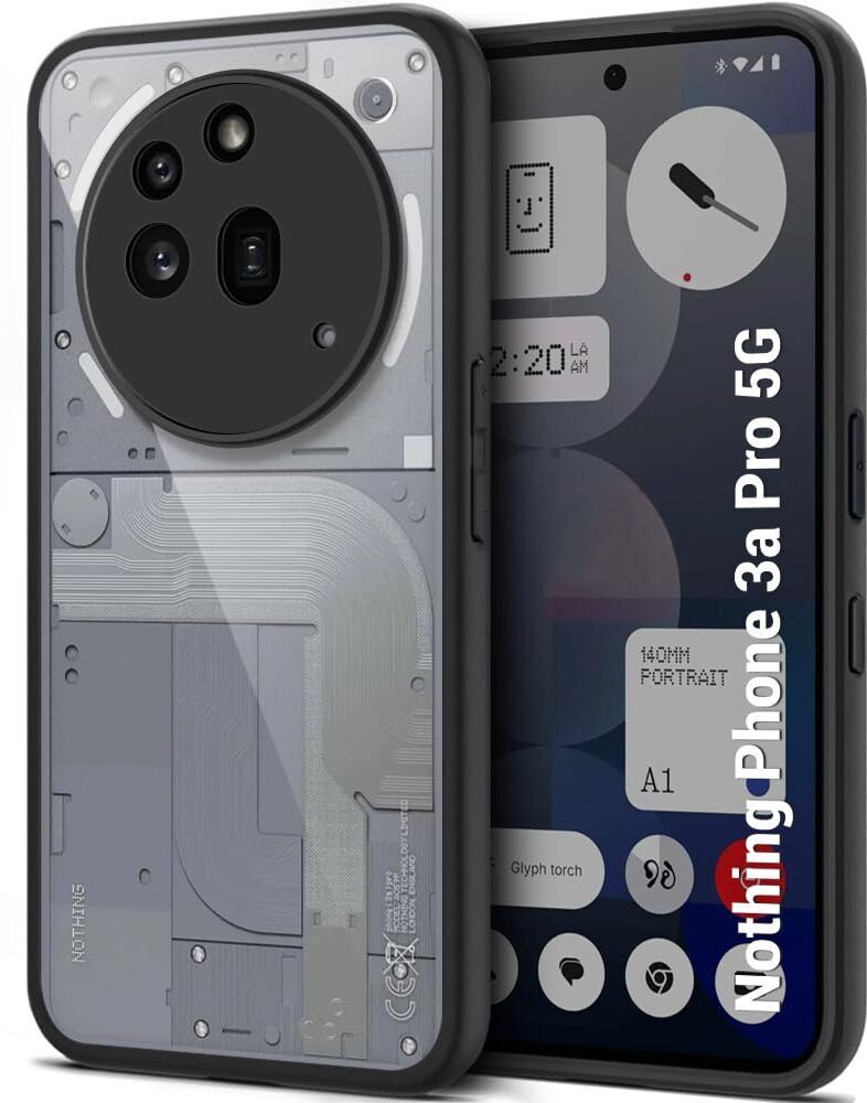 Micvir Back Cover for Nothing Phone (3a) Pro (Transparent, Black, Shock Proof, Pack of: 1)