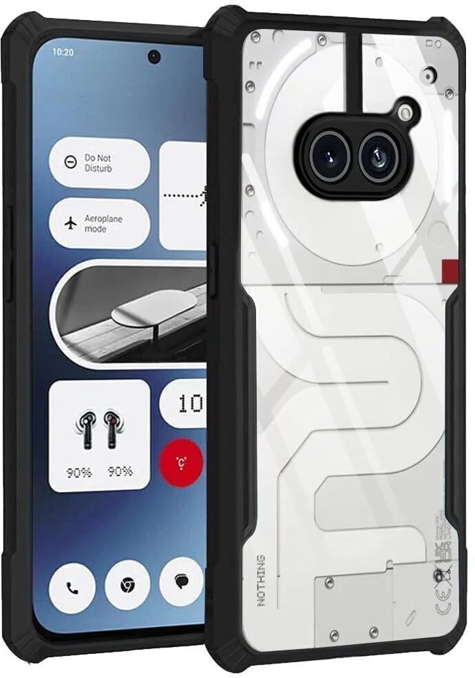 Micvir Back Cover for Nothing Phone (2a) 5G (Transparent, Black, Shock Proof, Polycarbonate, Pack of: 1)
