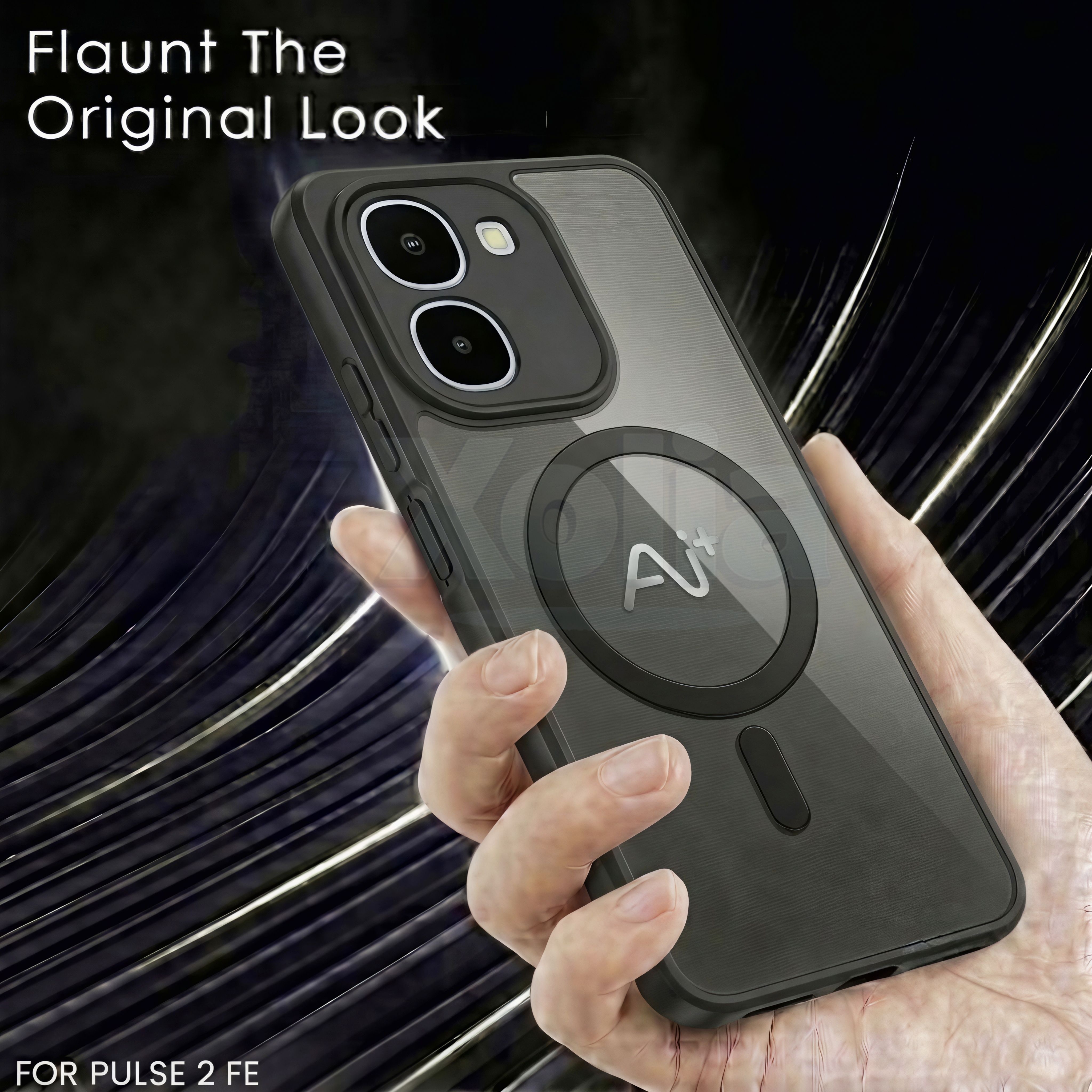 Xolia Back Cover for Ai+ Pulse 2 FE (Black, Shock Proof, Polycarbonate, Silicon, Pack of: 1) — image 4 of 4