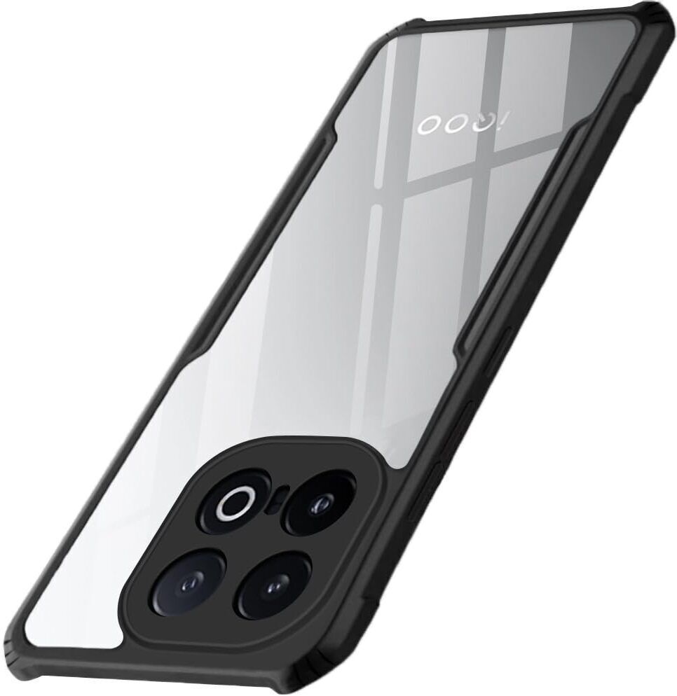 Micvir Back Cover for iQOO 13 5G (Transparent, Black, Shock Proof, Polycarbonate, Pack of: 1)