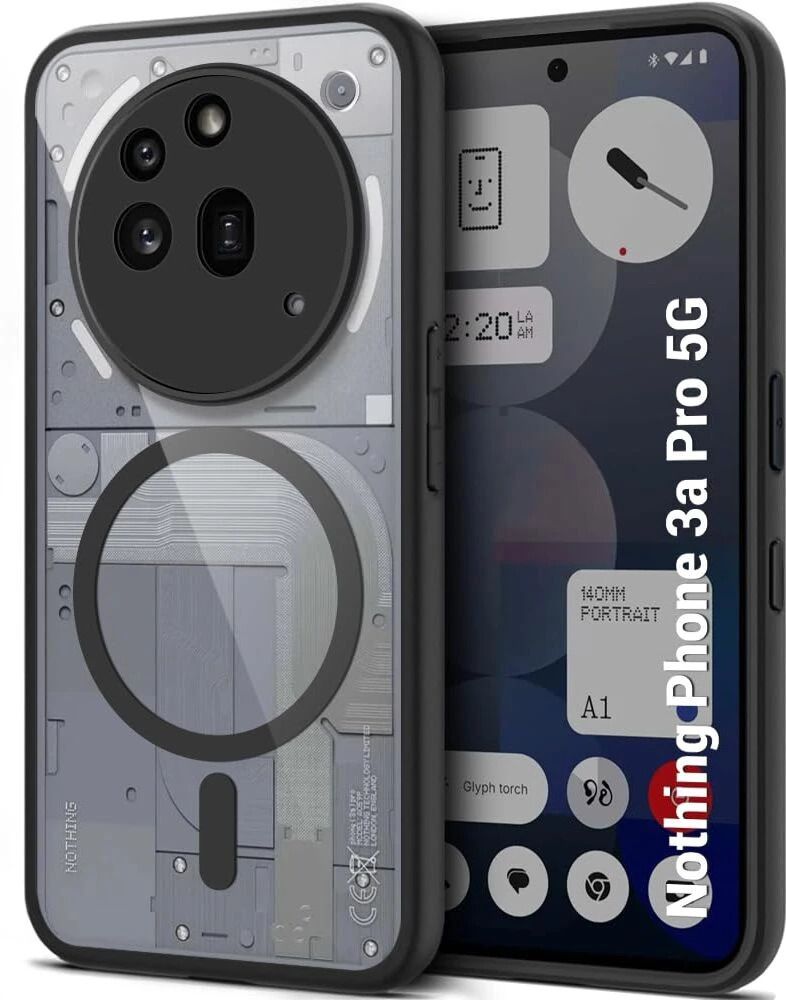 Micvir Back Cover for Nothing Phone (3a) Pro (Transparent, Black, Shock Proof, Pack of: 1)
