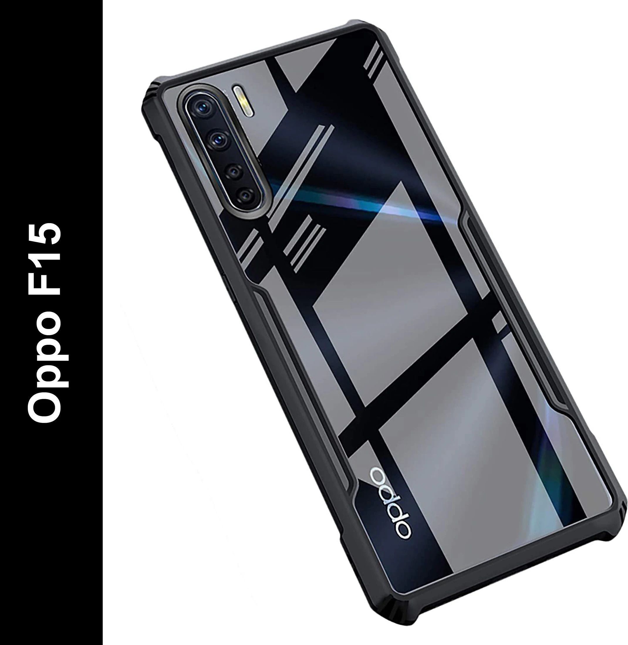 Micvir Back Cover for Oppo F15 (Black, Shock Proof, Polycarbonate, Pack of: 1)