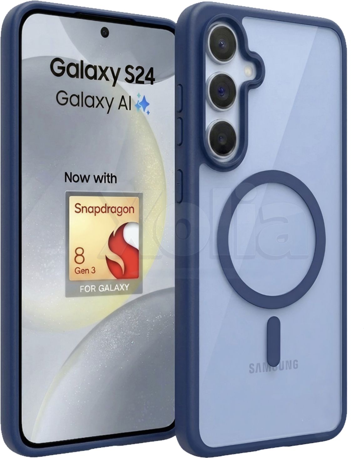 Xolia Back Cover for Samsung Galaxy S24 5G (Blue, Shock Proof, Polycarbonate, Silicon, Pack of: 1)