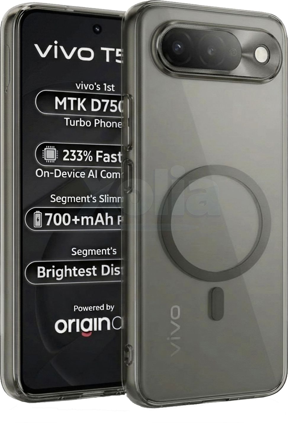 Xolia Back Cover for vivo T5 5G (Black, Shock Proof, Polycarbonate, Pack of: 1)