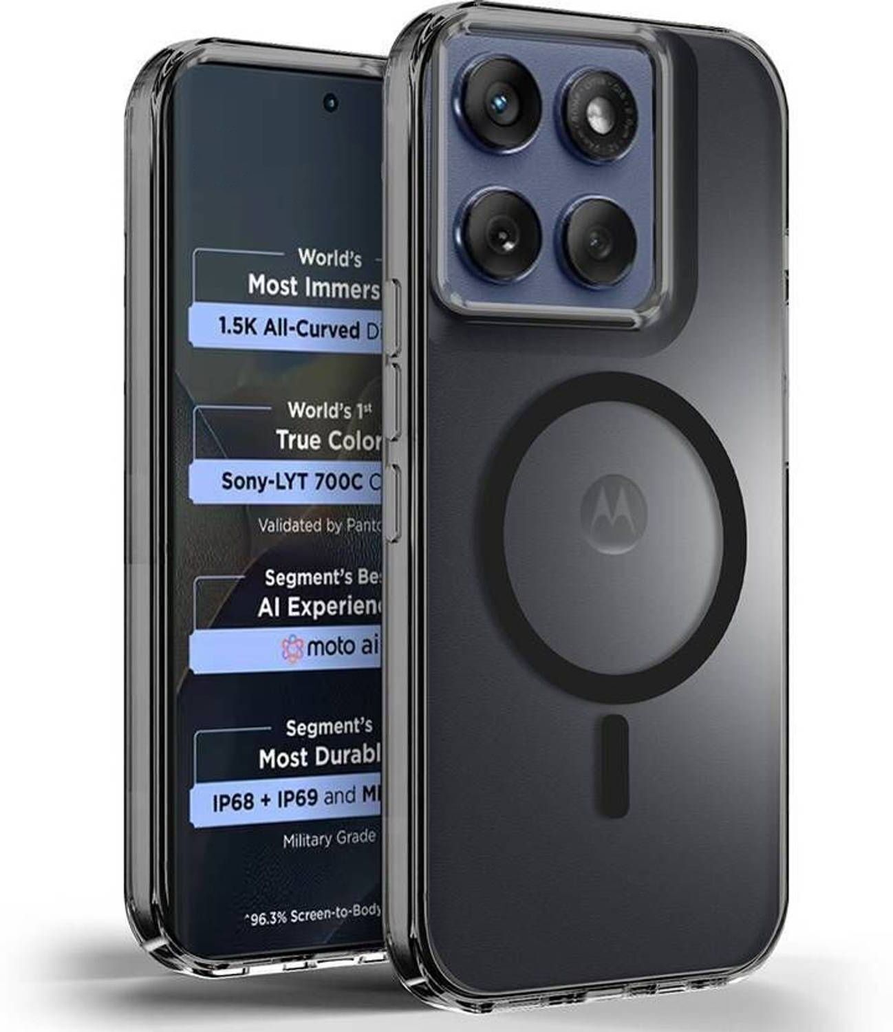 Xolia Anti Yellow Back Cover for Motorola Edge 70 5G (Black, Anti-Yellow, Polycarbonate, Pack of: 1)