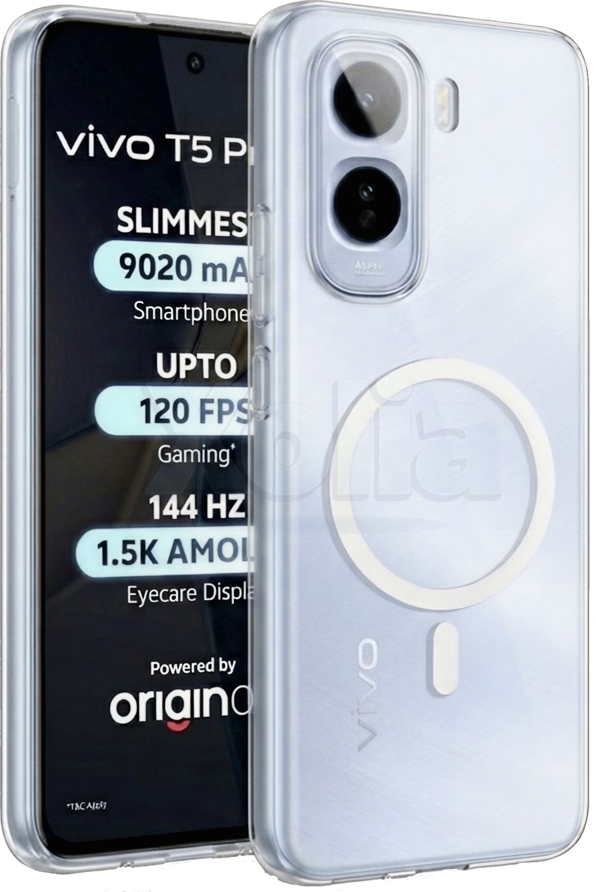 Xolia Anti Yellow Back Cover for Vivo T5 Pro 5G (Transparent, Anti-Yellow, Polycarbonate, Pack of: 1)