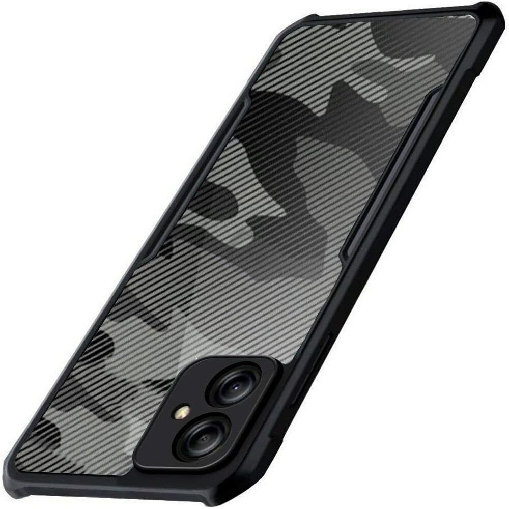 Micvir Back Cover for Samsung F04, Samsung M04, Samsung A04e (Transparent, Black, Camera Bump Protector, Pack of: 1)