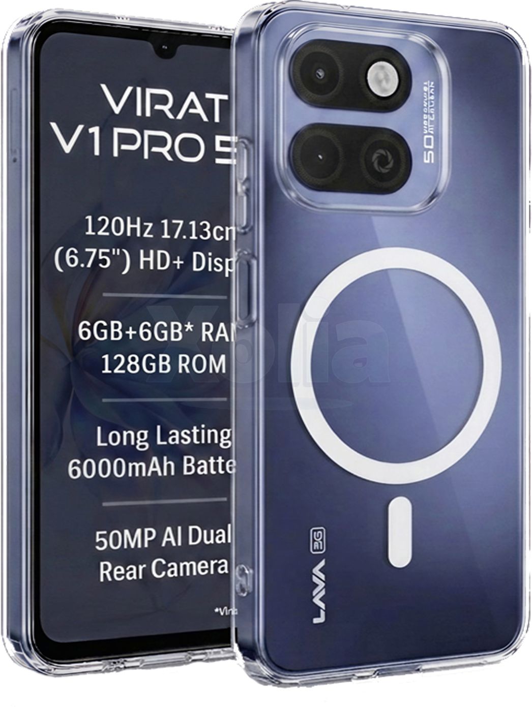 Xolia Back Cover for LAVA Virat V1 Pro 5G (Transparent, Shock Proof, Polycarbonate, Pack of: 1)