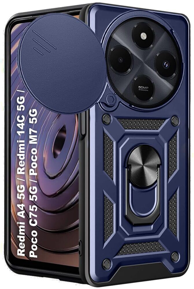 Micvir Back Cover for realme C75 5G (Blue, Shock Proof, Polycarbonate, Silicon, Pack of: 1)