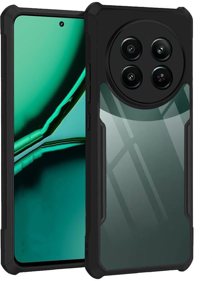 Micvir Back Cover for Realme 12x 5G (Transparent, Black, Shock Proof, Polycarbonate, Pack of: 1)