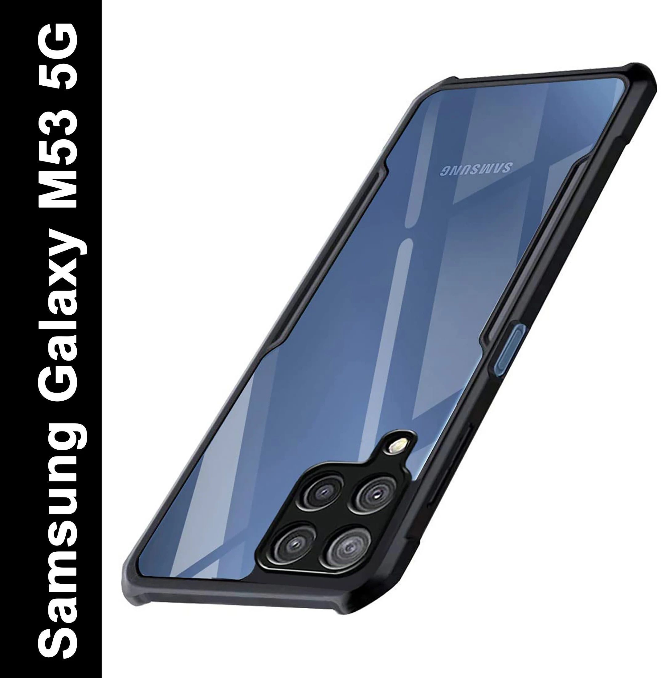 Micvir Back Cover for Samsung Galaxy M53 5G (Transparent, Black, Shock Proof, Polycarbonate, Pack of: 1)