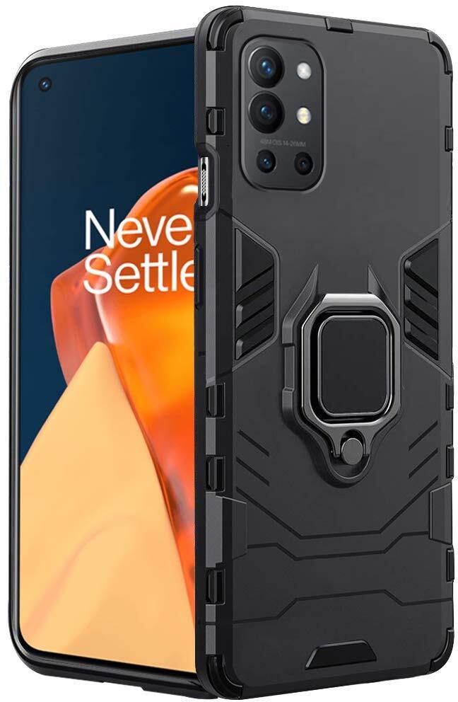 Micvir Back Cover for OnePlus 9R (Transparent, Black, Shock Proof, Pack of: 1)