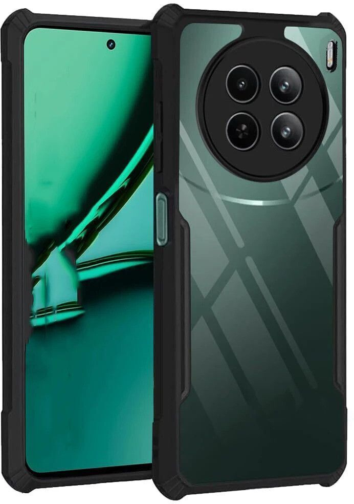 Micvir Back Cover for Vivo X200 (Transparent, Black, Shock Proof, Polycarbonate, Pack of: 1)