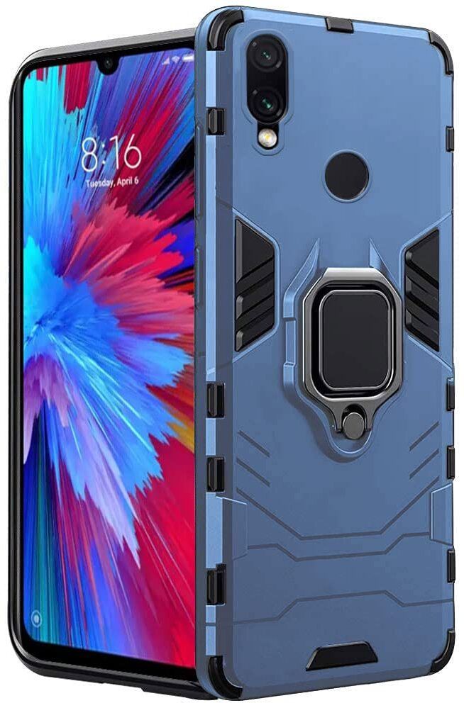 Micvir Back Cover for Mi Redmi Note 7 pro (Transparent, Blue, Shock Proof, Plastic, Silicon, Pack of: 1)