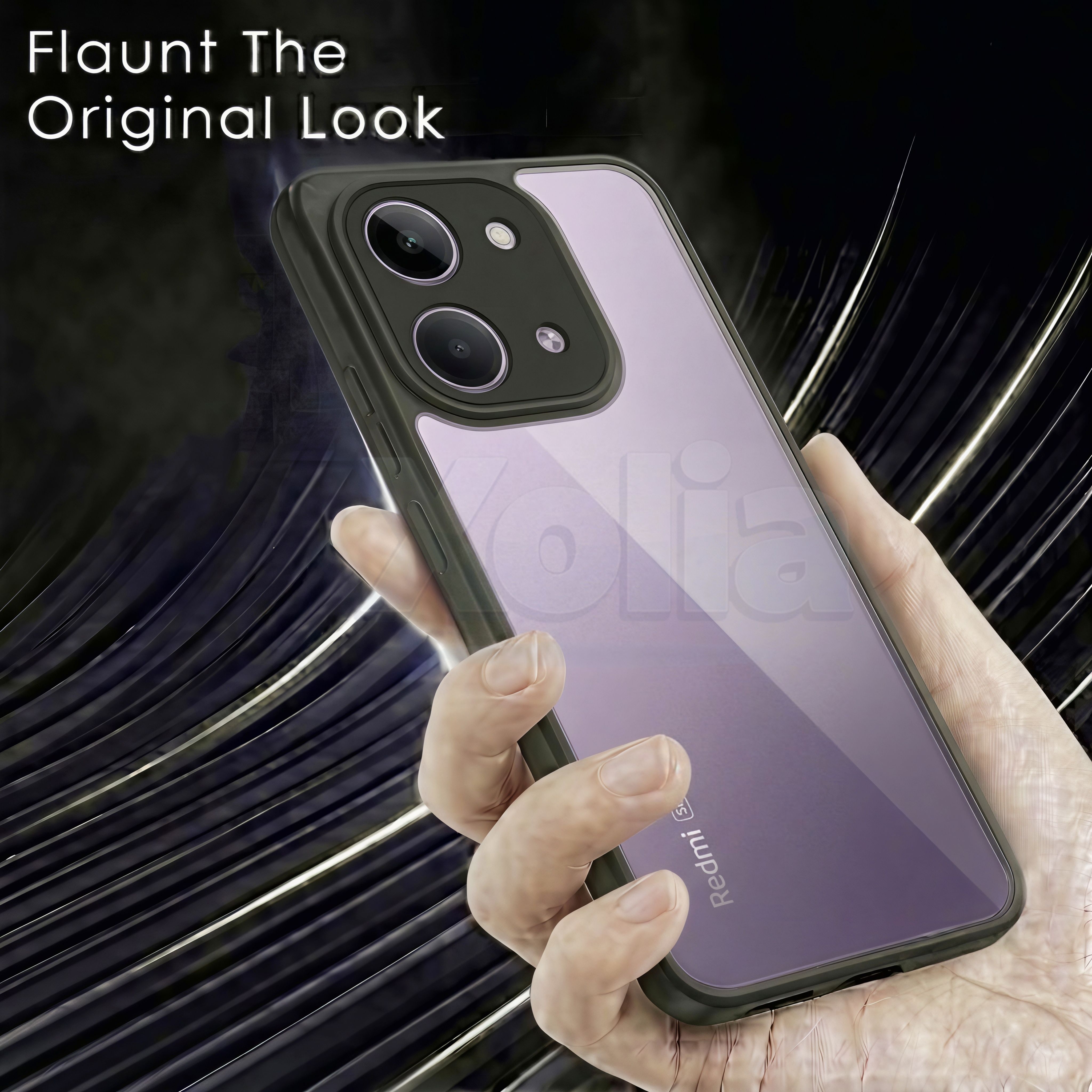 Xolia Back Cover for Redmi 17c 5G (Transparent, Black, Shock Proof, Plastic, Silicon, Pack of: 1) — image 4 of 4