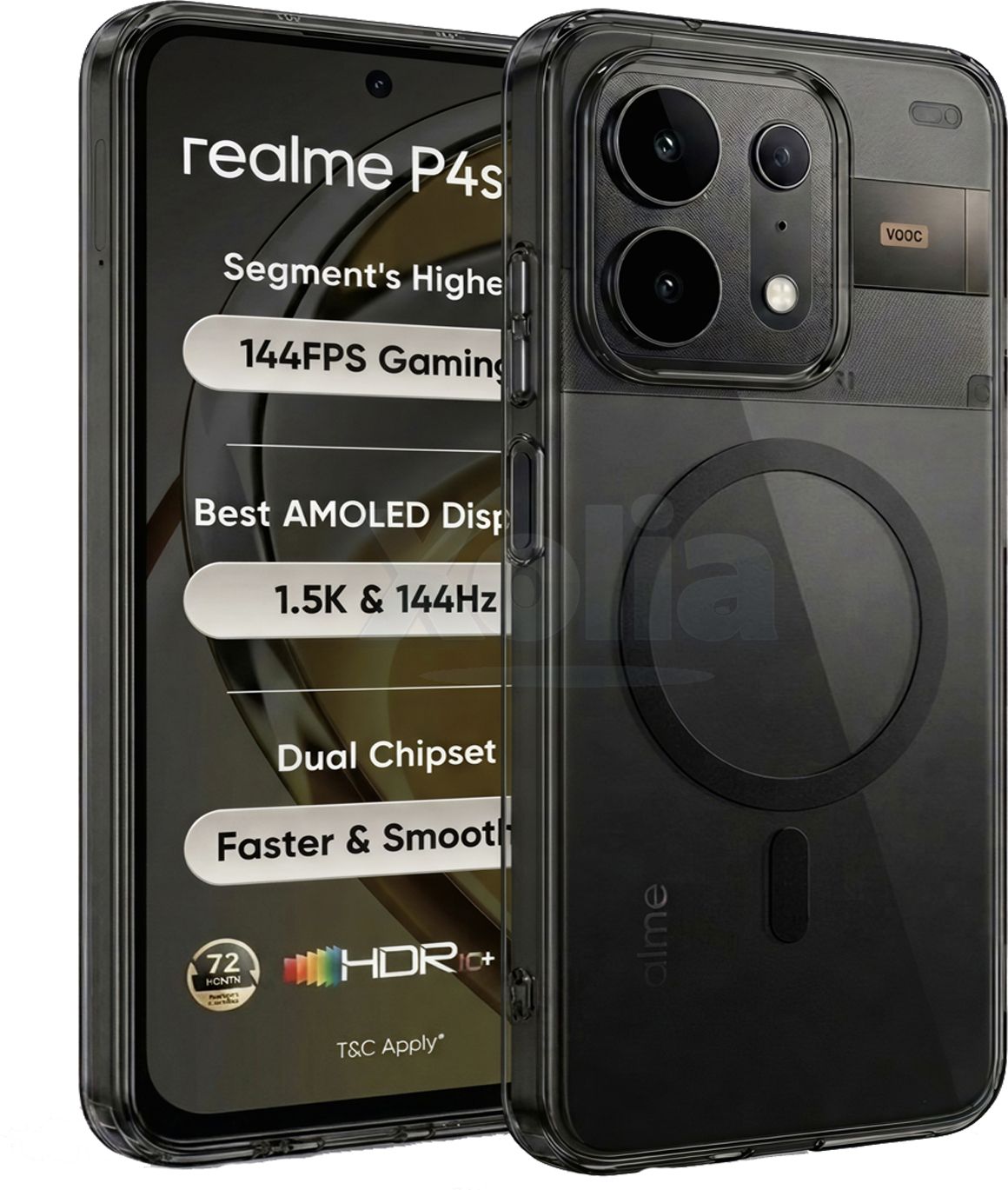 Xolia Back Cover for realme P4s 5G (Black, Shock Proof, Polycarbonate, Pack of: 1)