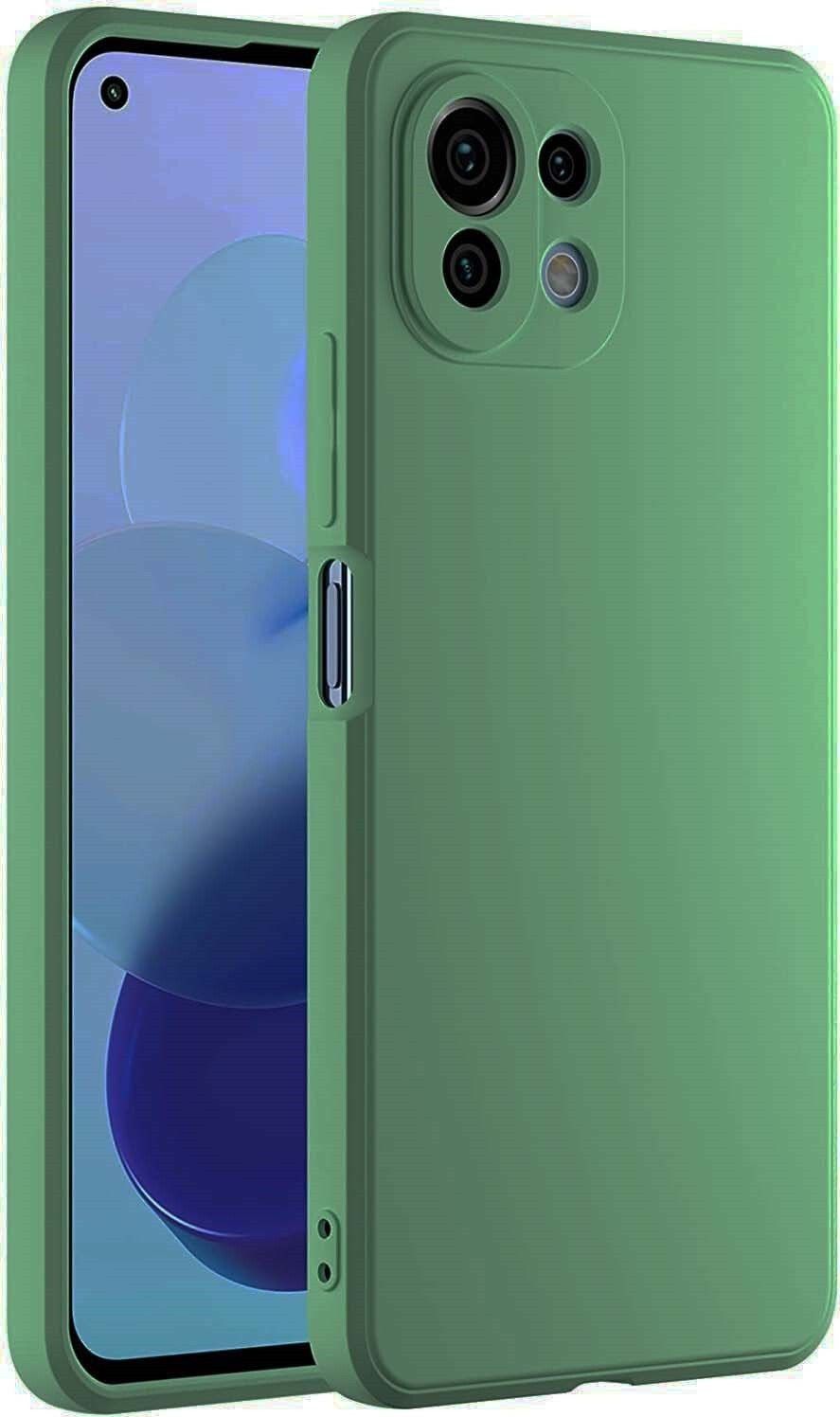 Micvir Back Cover for Mi 11 Lite (Green, Grip Case, Silicon, Pack of: 1) — image 1 of 1