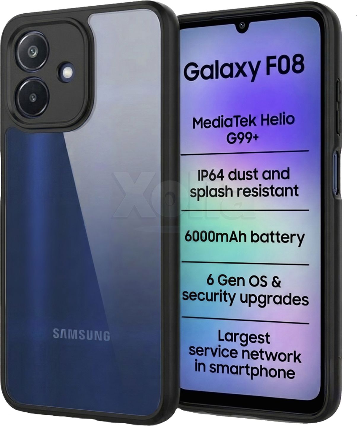 Xolia Back Cover for SAMSUNG Galaxy F08 5G (Transparent, Black, Shock Proof, Plastic, Silicon, Pack of: 1)
