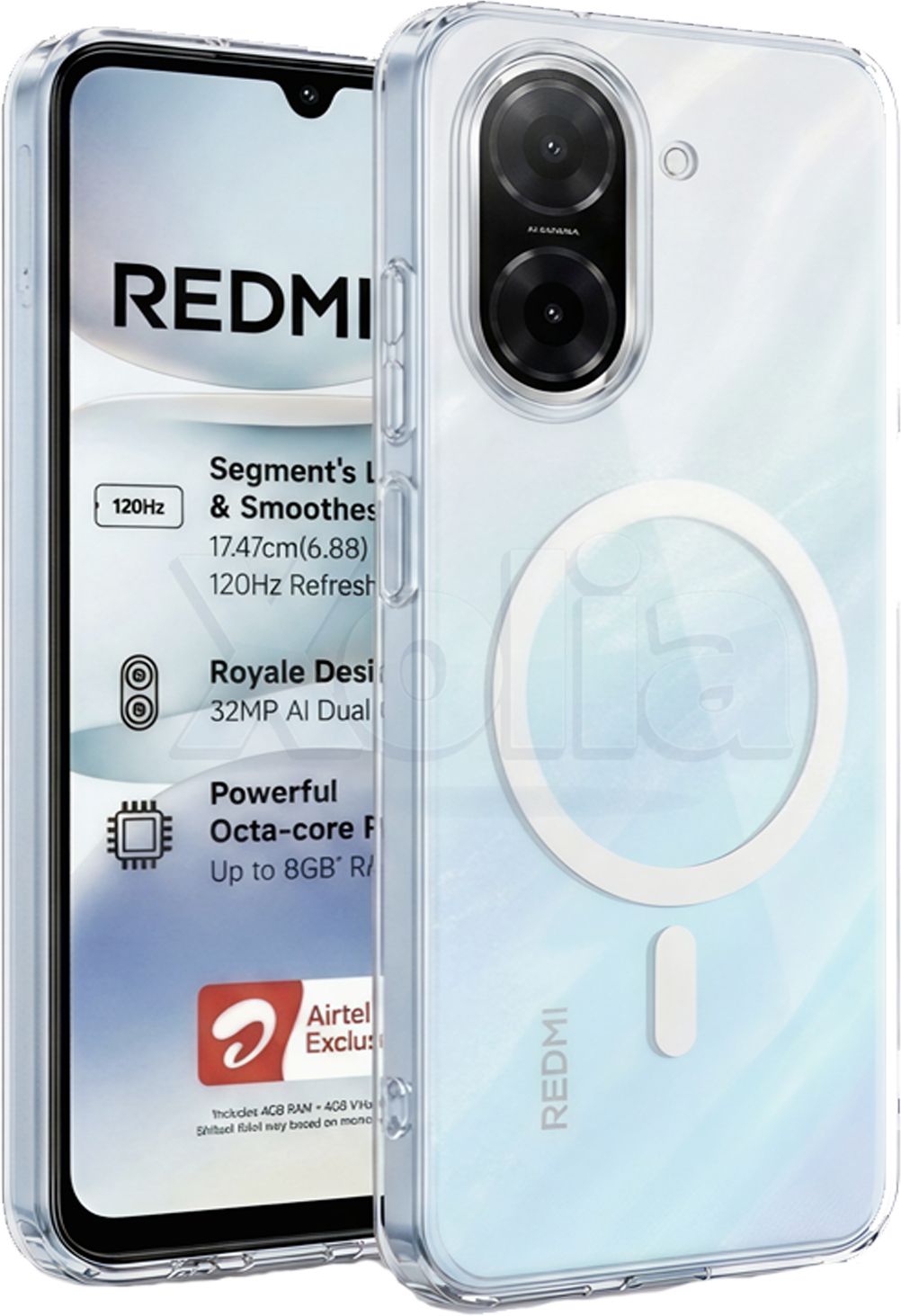 Xolia Anti Yellow Back Cover for Redmi A5 (Transparent, Anti-Yellow, Polycarbonate, Pack of: 1)