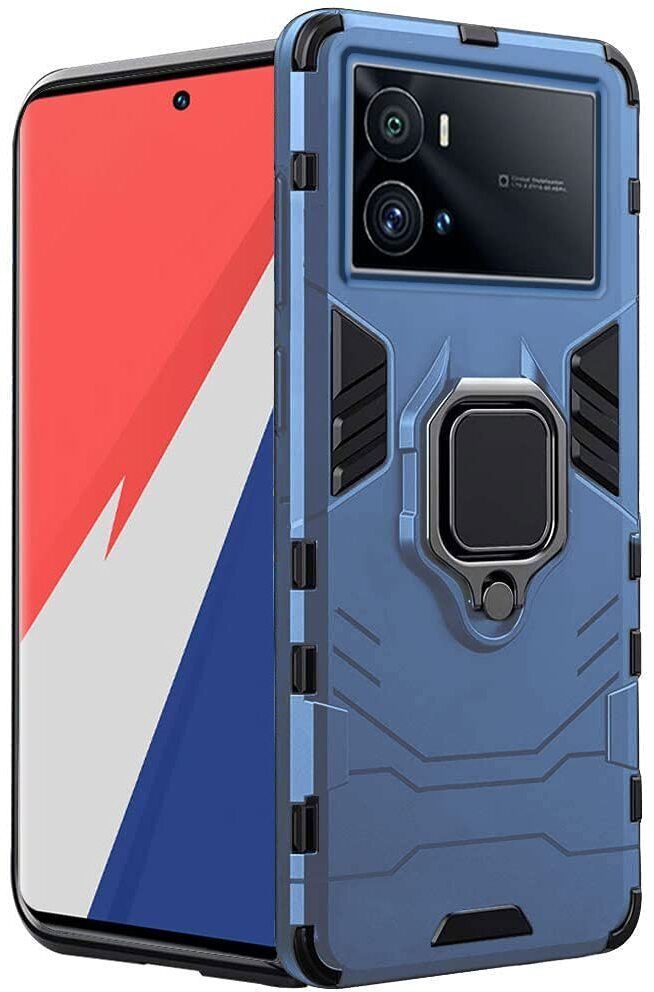 Micvir Back Cover for iQOO 9 Pro 5G (Blue, Shock Proof, Plastic, Silicon, Pack of: 1)
