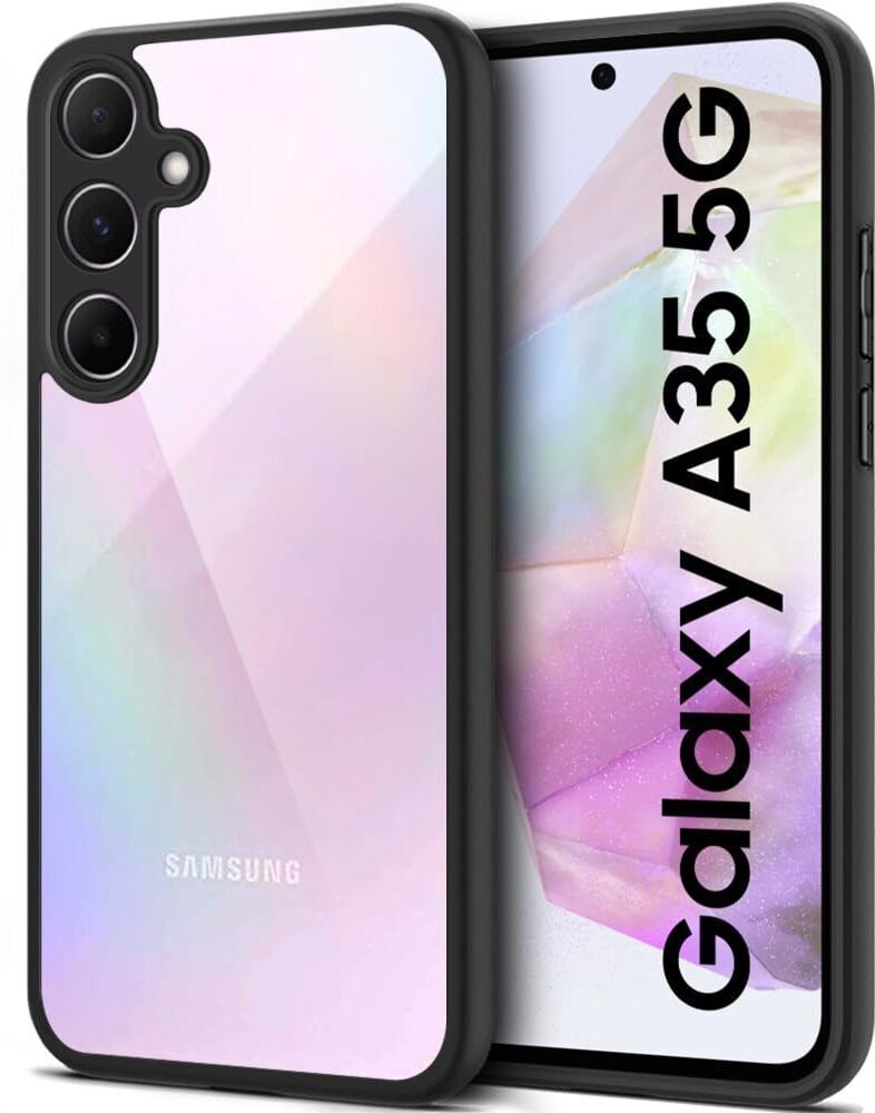 Micvir Back Cover for SAMSUNG Galaxy A35 5G (Transparent, Black, Shock Proof, Plastic, Silicon, Pack of: 1)