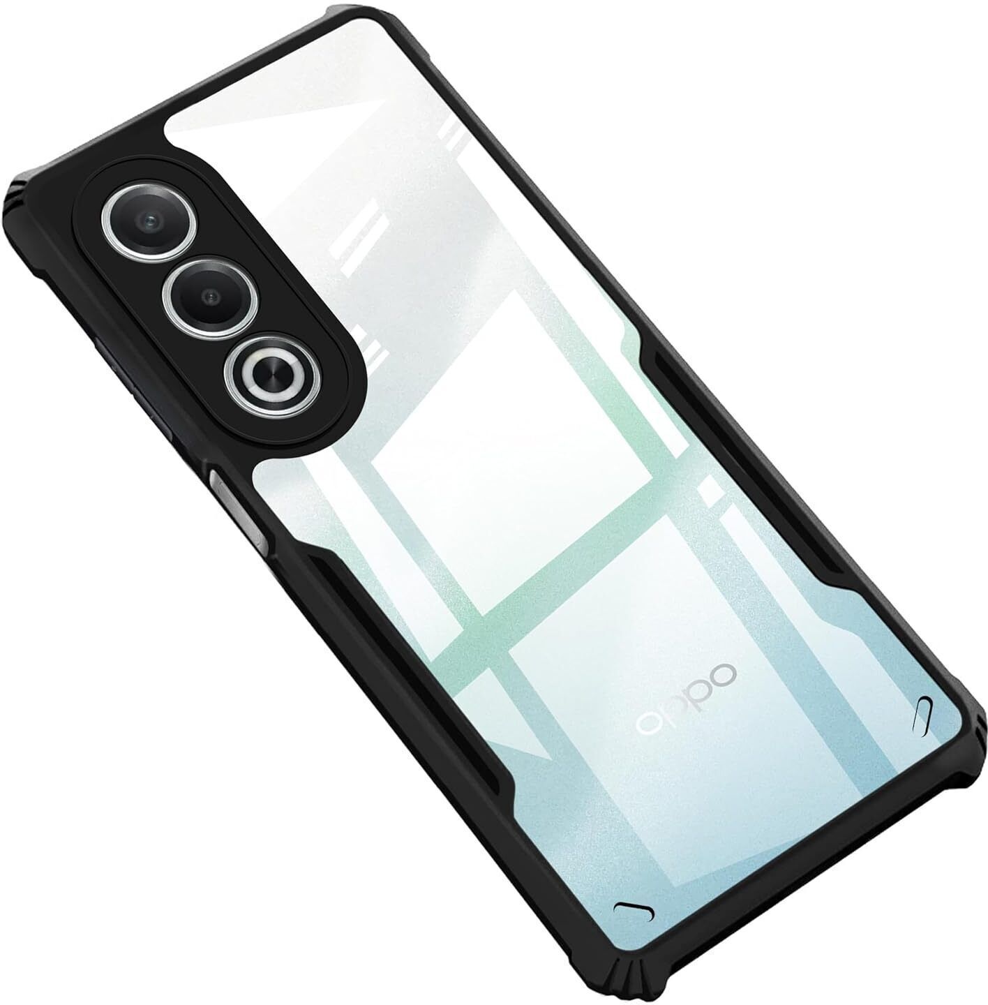 Micvir Back Cover for OPPO K12x 5G (Transparent, Black, Shock Proof, Polycarbonate, Pack of: 1)