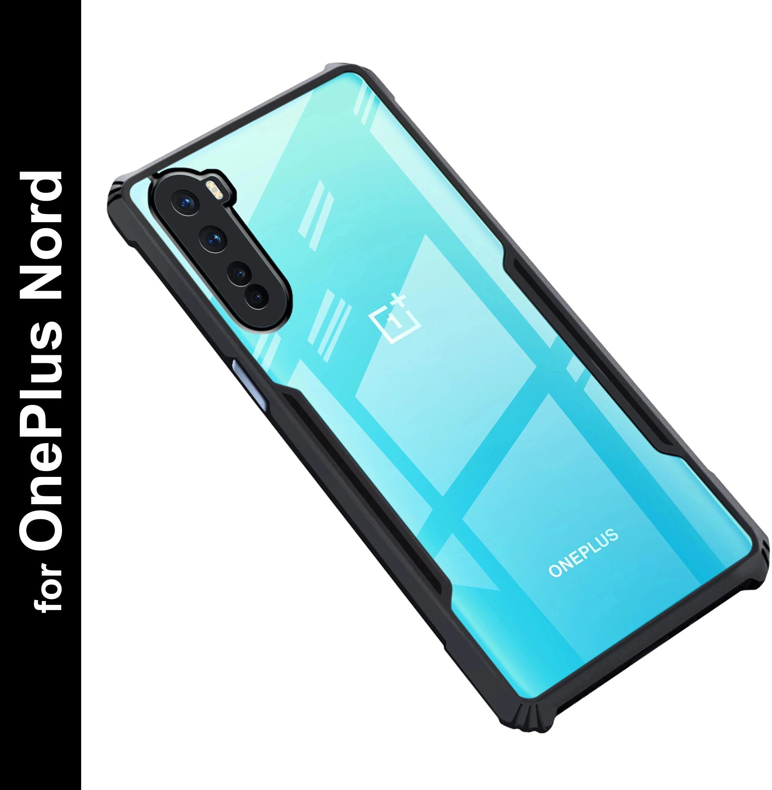 Micvir Back Cover for OnePlus Nord (Transparent, Black, Shock Proof, Polycarbonate, Pack of: 1)