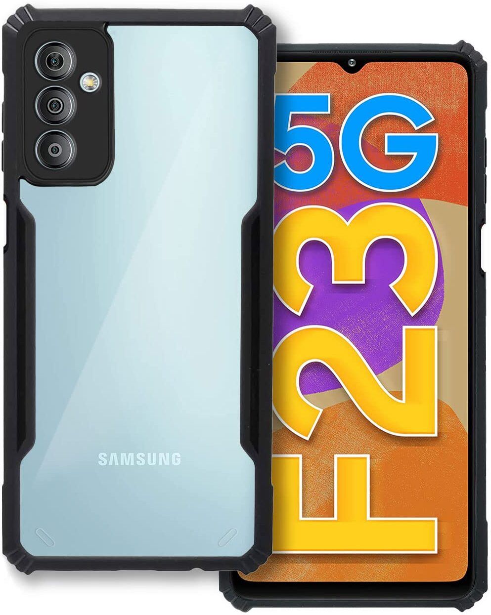 Samsung Galaxy F23 5G - Black Border - Transparent Back iPaky Mobile Back Cover Case