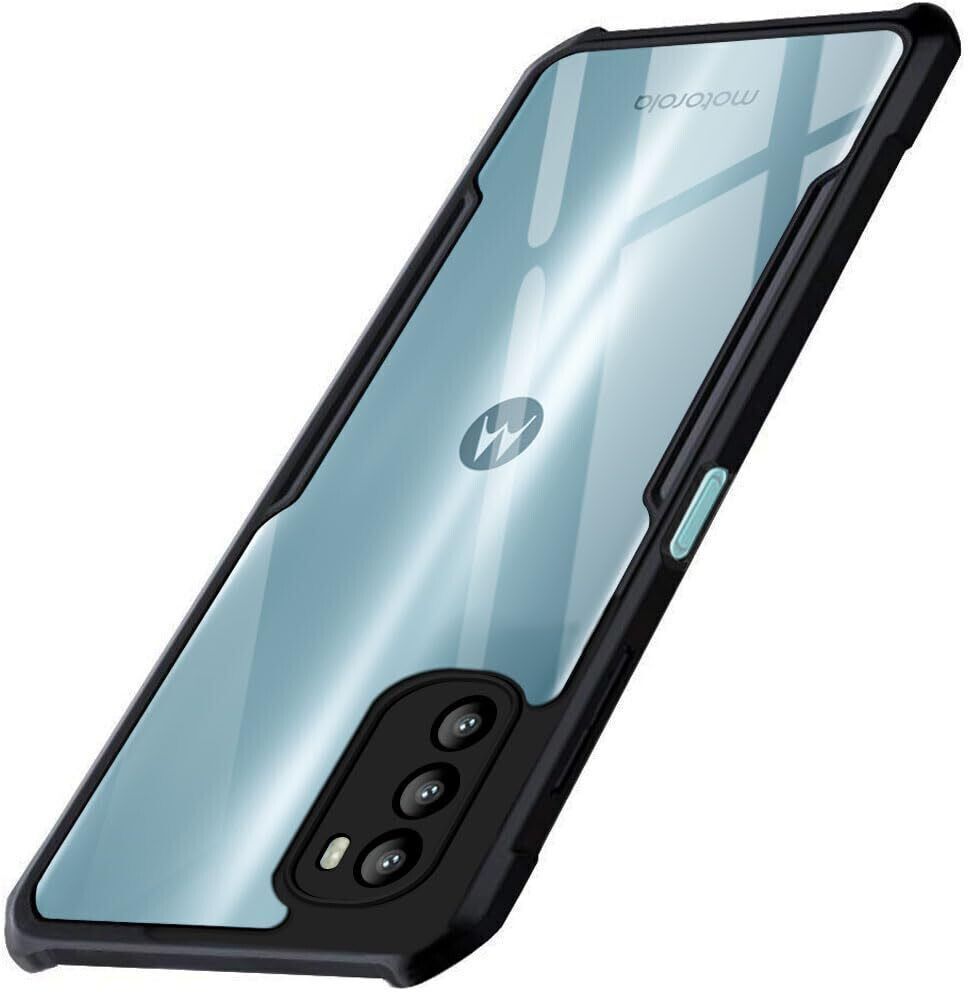 Micvir Back Cover for Motorola Moto G52 5G (Transparent, Black, Shock Proof, Polycarbonate, Pack of: 1)
