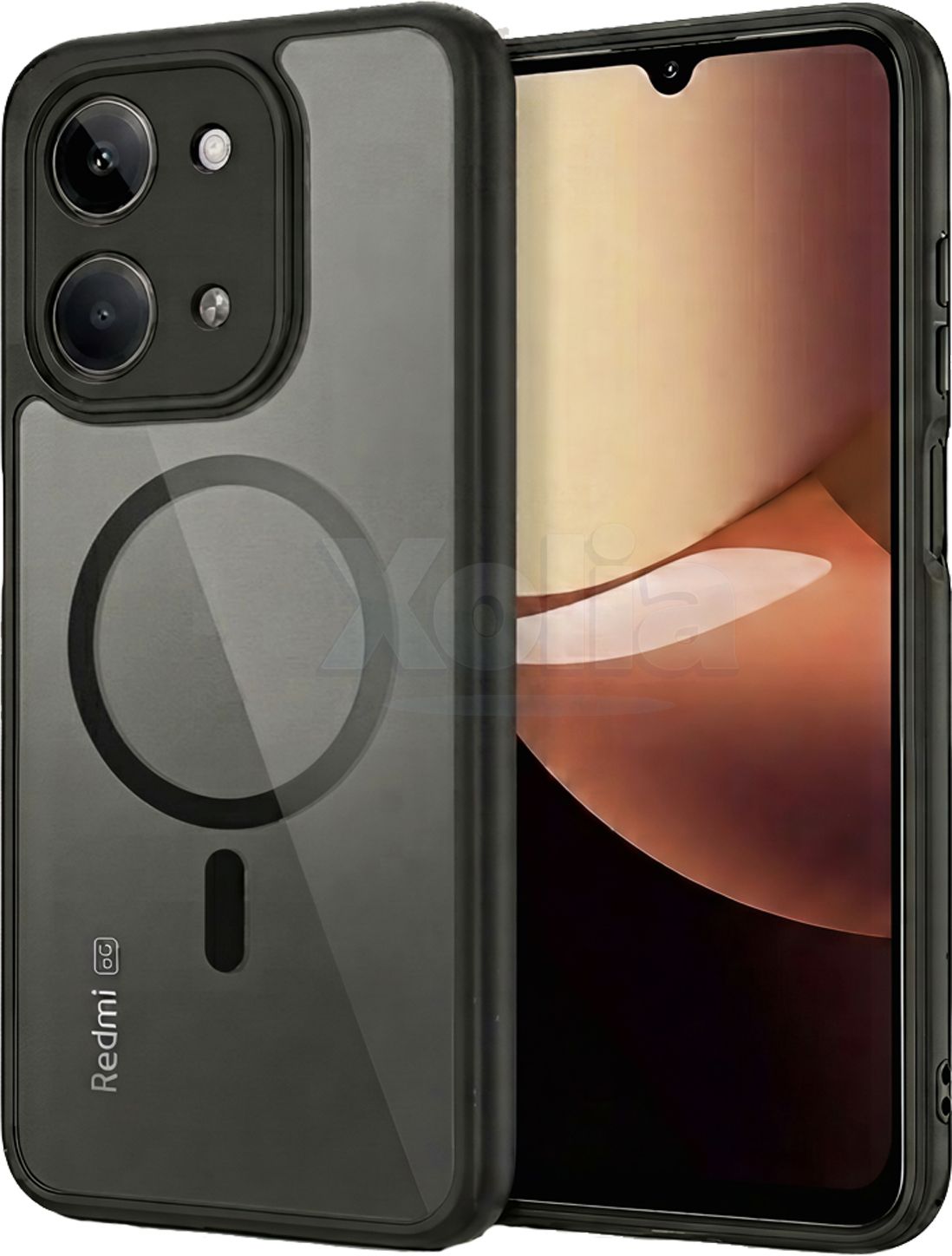 Xolia Back Cover for Redmi 17c 5G (Black, Shock Proof, Polycarbonate, Silicon, Pack of: 1)
