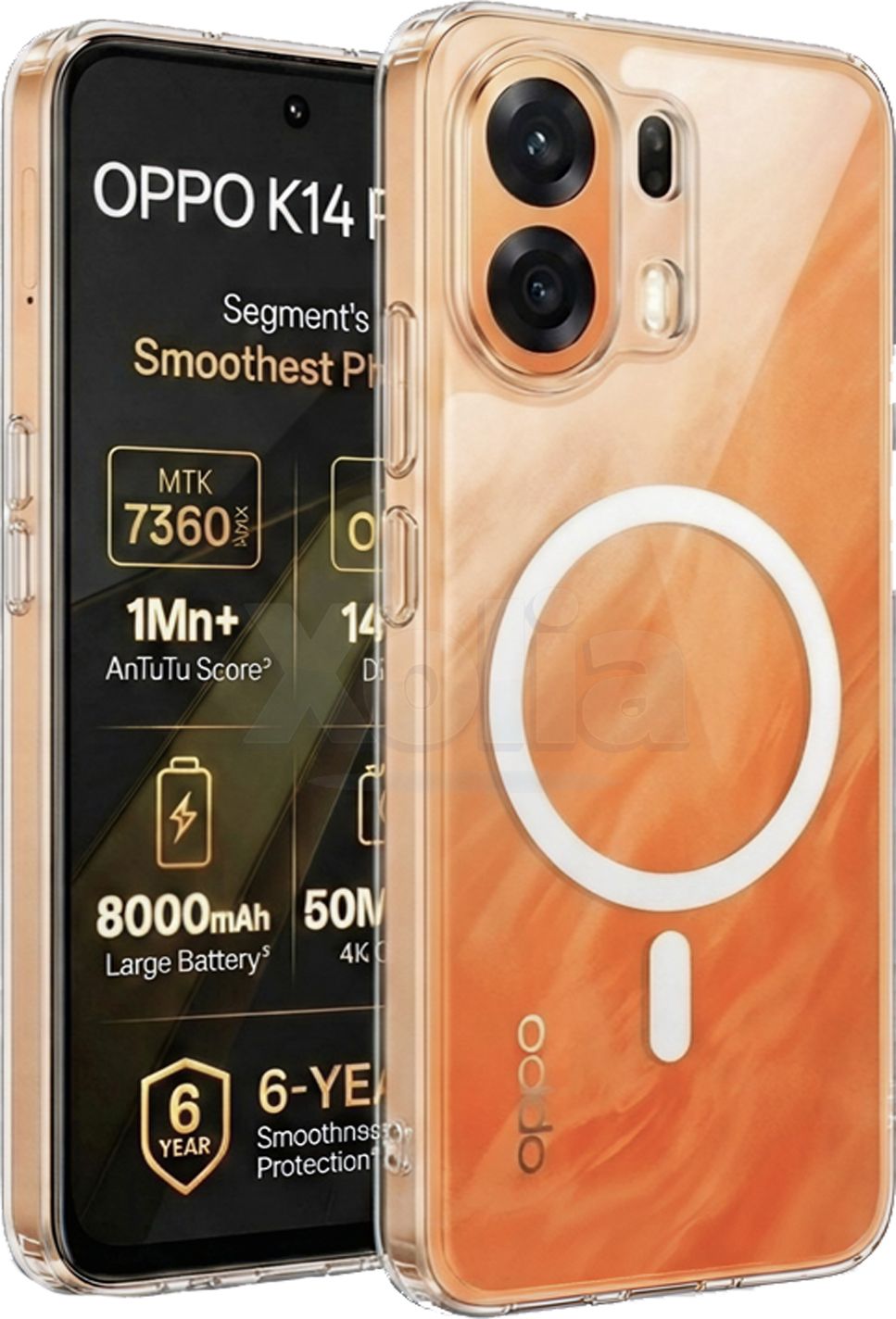 Xolia Back Cover for Oppo K14 Plus 5G (Transparent, Shock Proof, Polycarbonate, Pack of: 1)