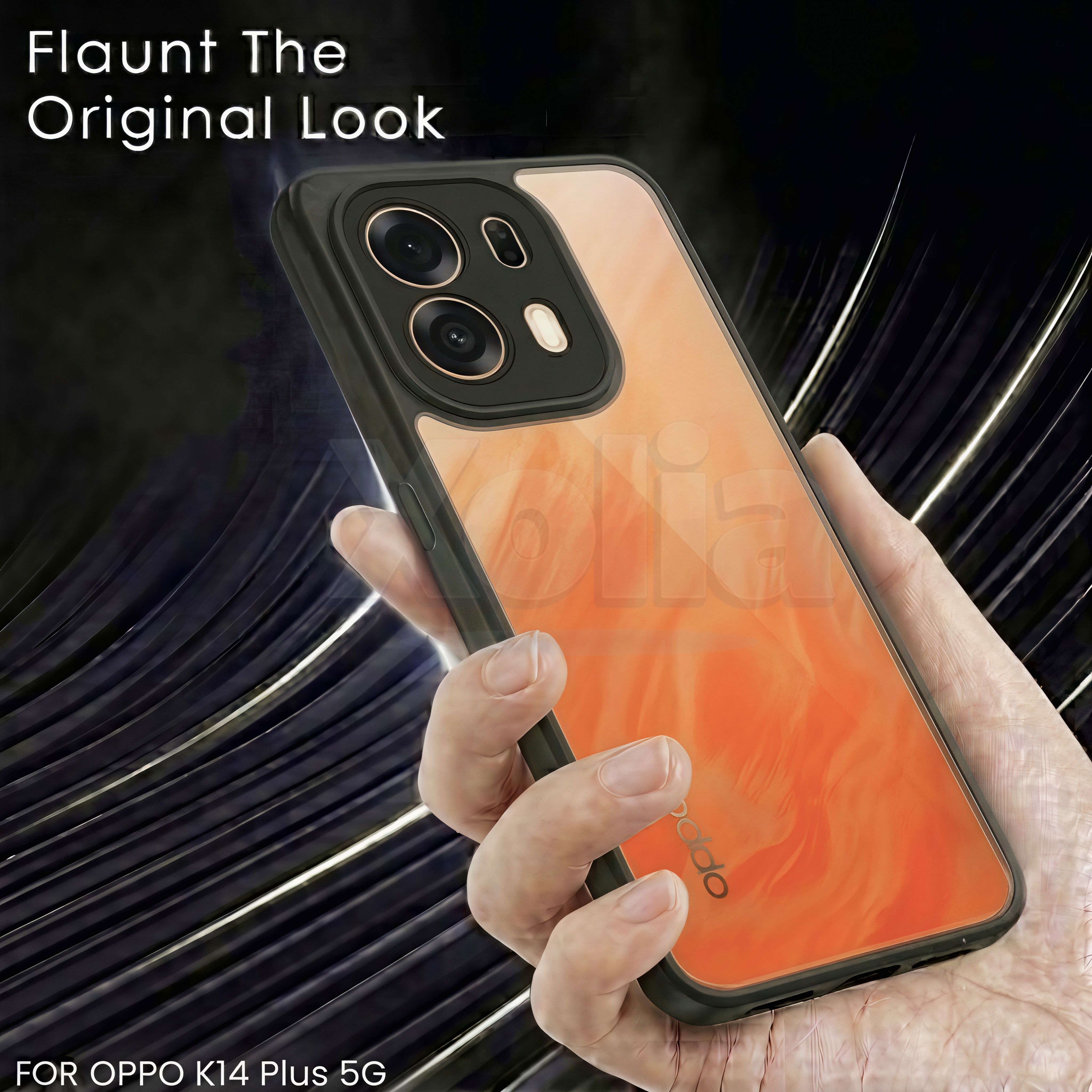 Xolia Back Cover for Oppo K14 Plus 5G (Transparent, Black, Shock Proof, Plastic, Silicon, Pack of: 1) — image 4 of 4