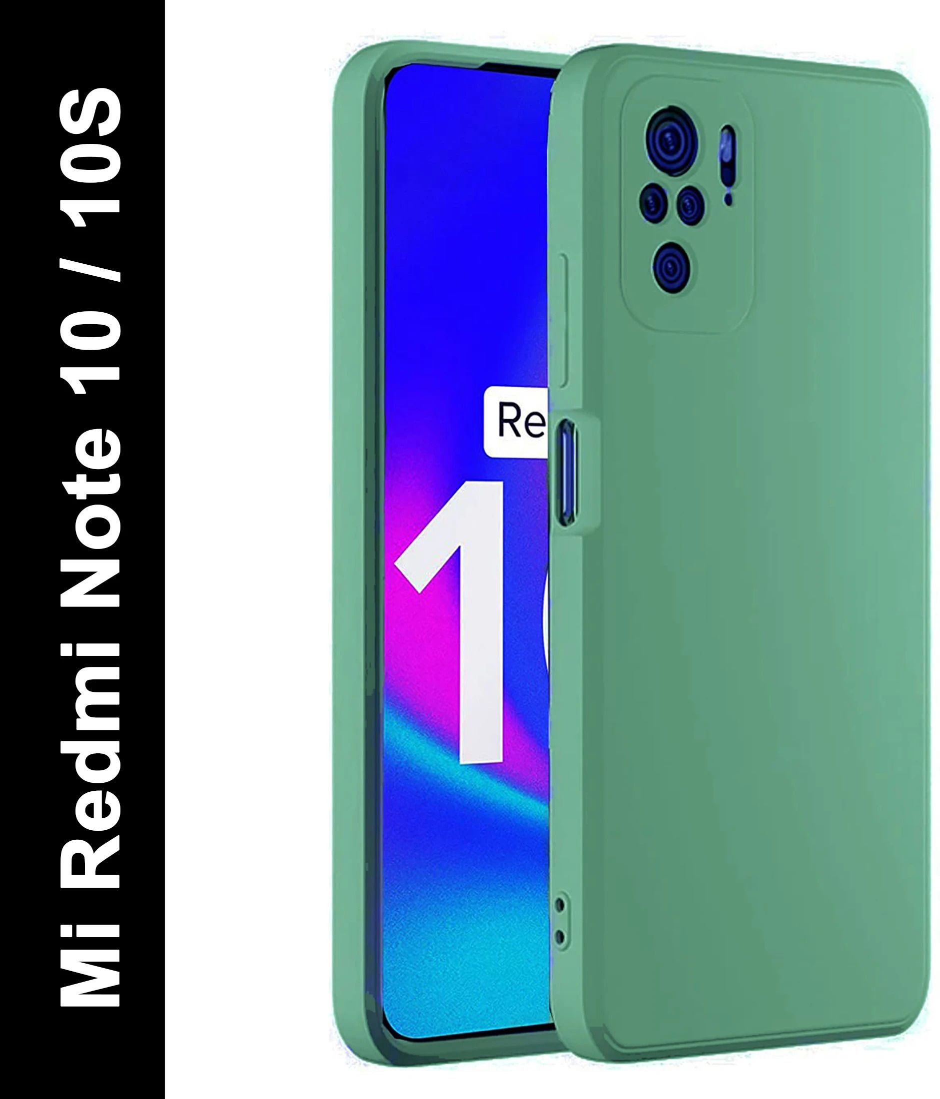 Micvir Back Cover for Mi Redmi Note 10, Mi Redmi Note 10S (Green, Grip Case, Silicon, Pack of: 1)