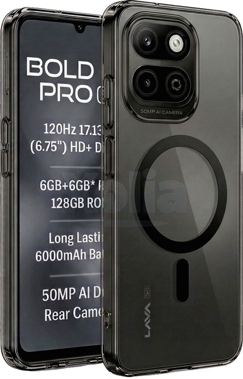 Xolia Back Cover for Lava Bold N4 Pro 5G (Black, Shock Proof, Polycarbonate, Pack of: 1)