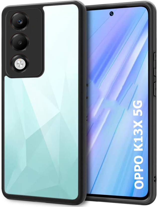 Micvir Back Cover for OPPO K13x 5G (Transparent, Black, Shock Proof, Plastic, Silicon, Pack of: 1)