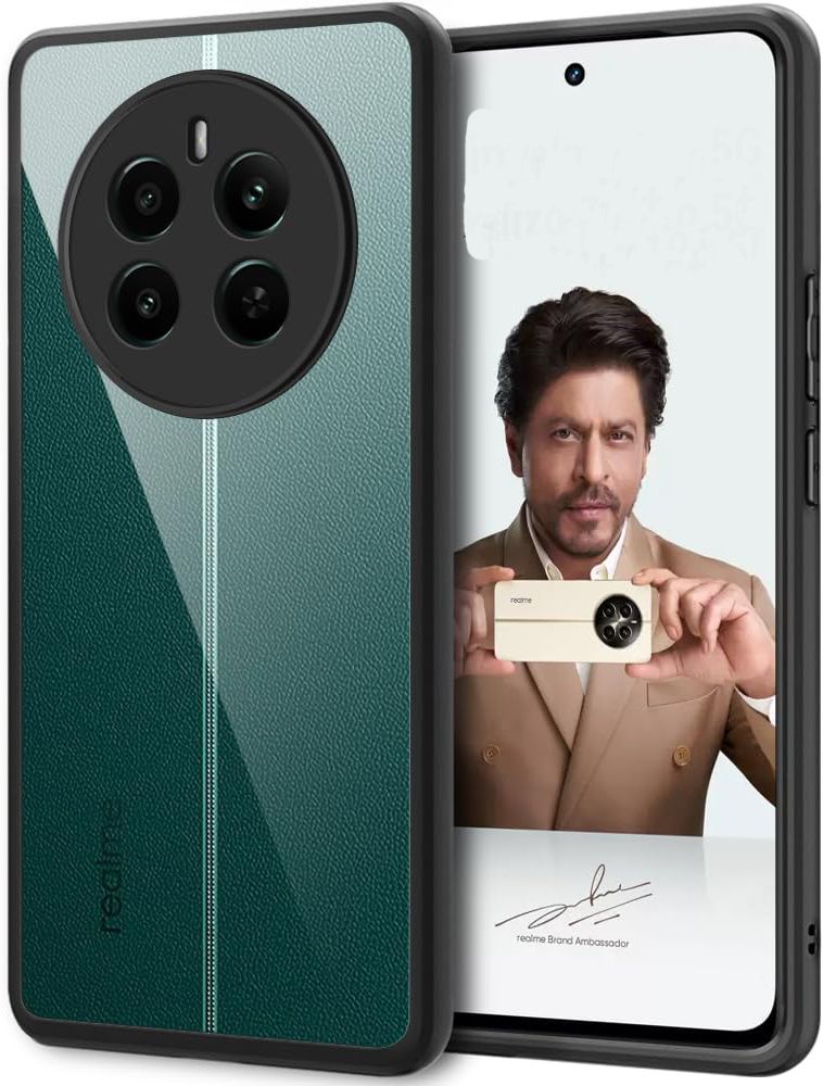 Micvir Back Cover for realme P1 5G (Transparent, Black, Shock Proof, Plastic, Silicon, Pack of: 1)