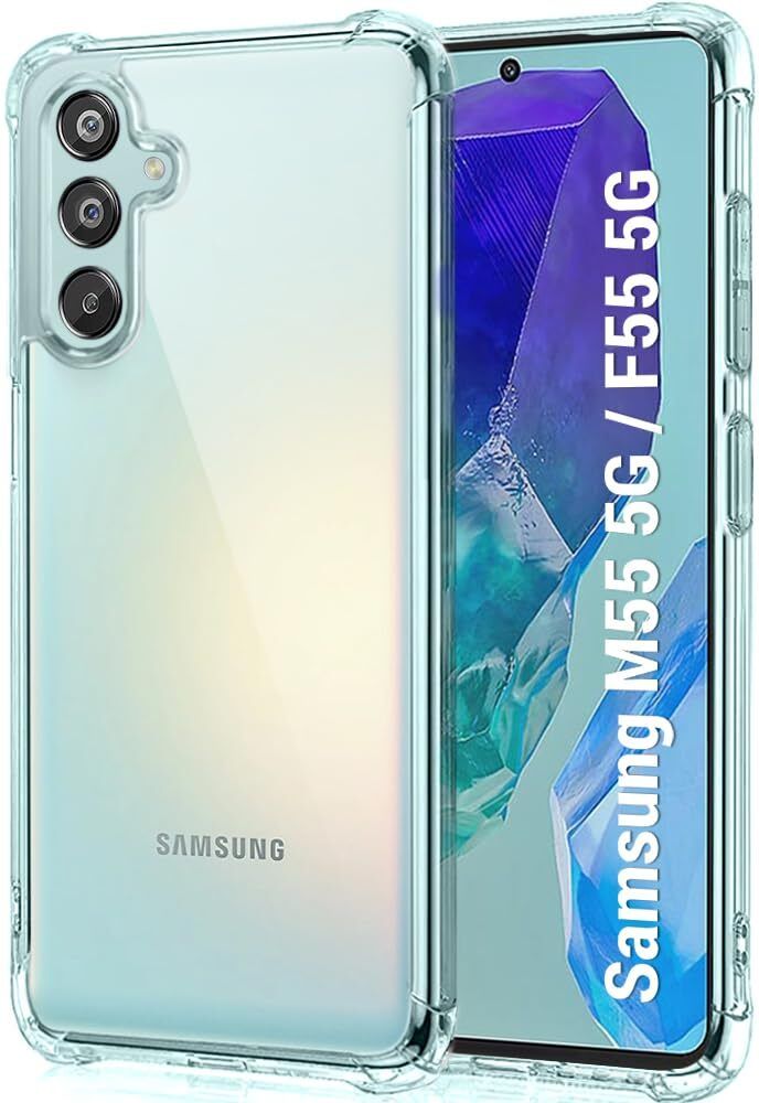Micvir Back Cover for Samsung Galaxy F55 5G (Transparent, Shock Proof, Plastic, Silicon, Pack of: 1)
