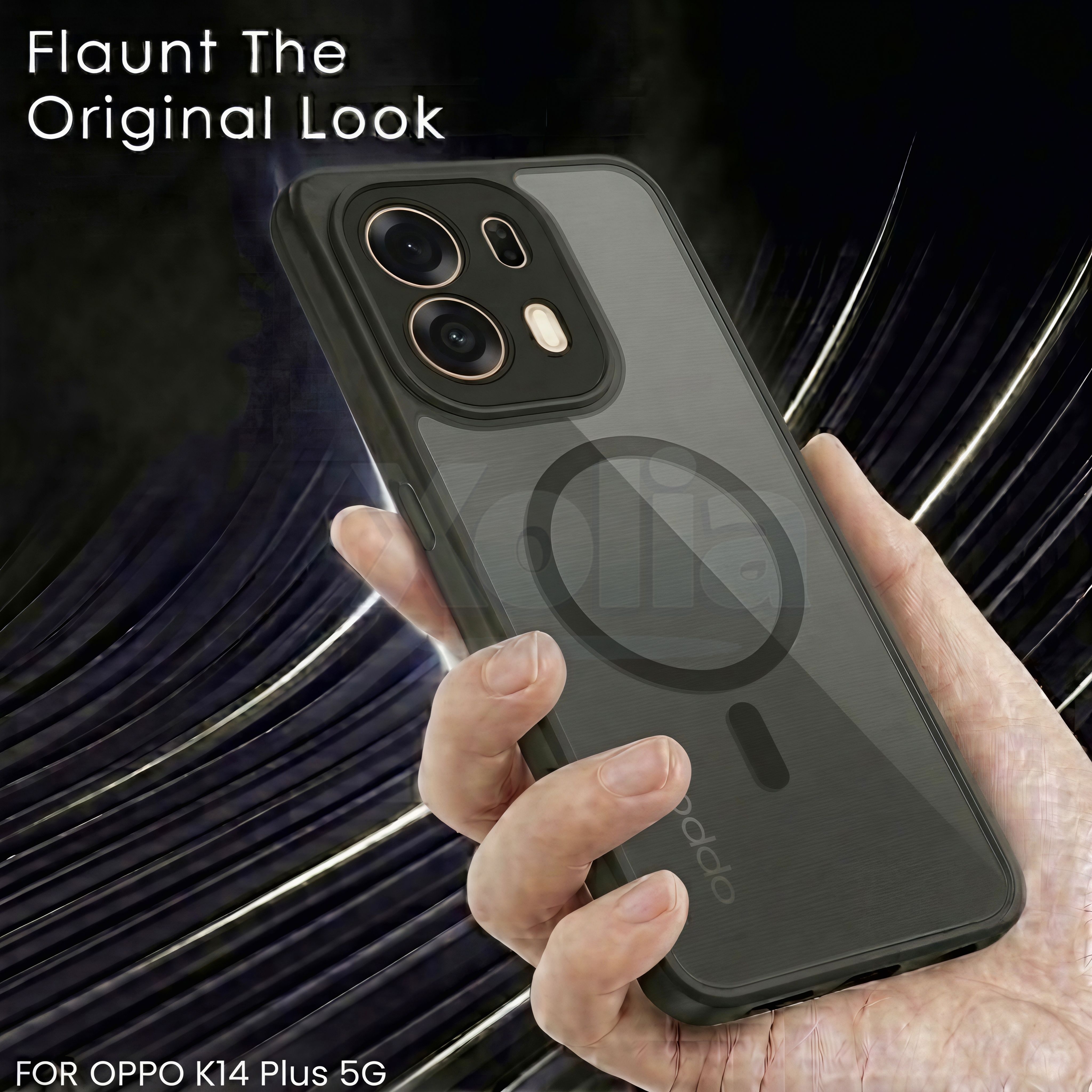 Xolia Back Cover for Oppo K14 Plus 5G (Black, Shock Proof, Polycarbonate, Silicon, Pack of: 1) — image 4 of 4