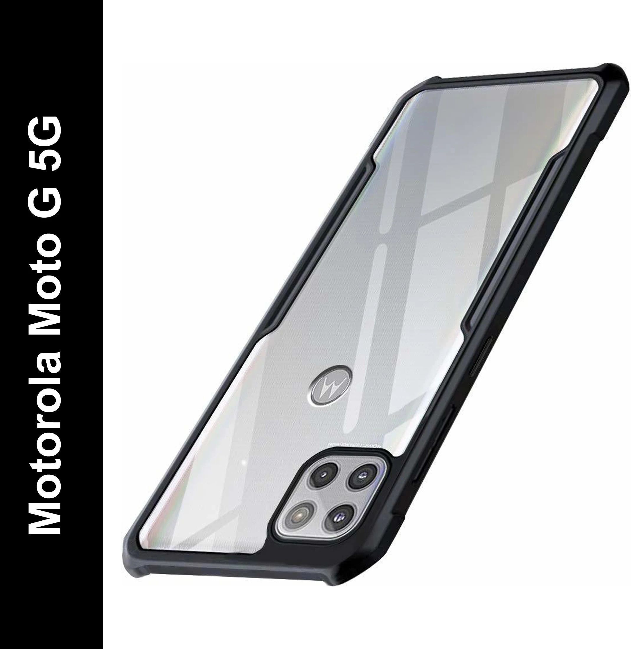 Micvir Back Cover for Motorola Moto G 5G (Transparent, Black, Shock Proof, Polycarbonate, Pack of: 1)