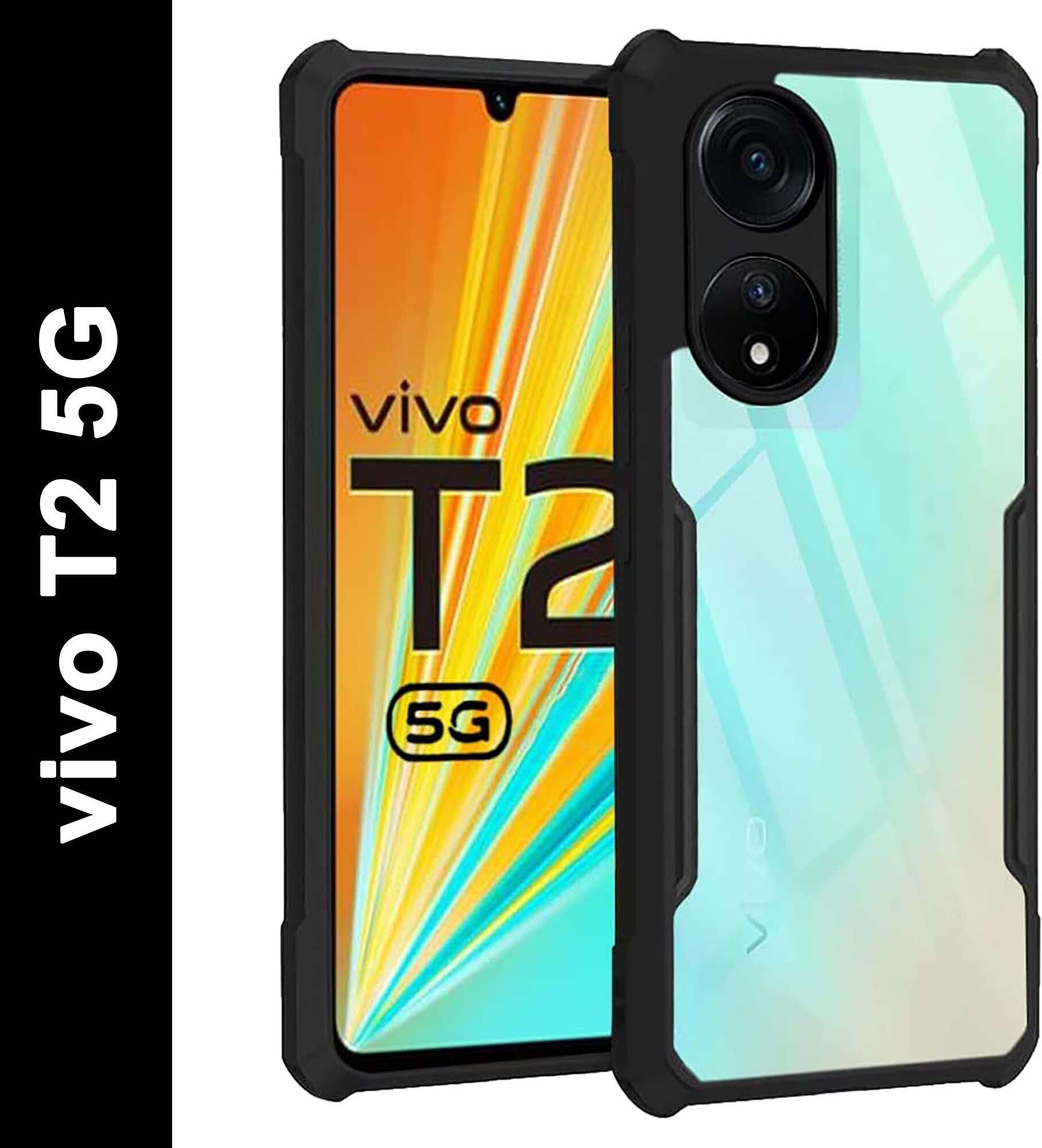 Micvir Back Cover for vivo T2 5G (Transparent, Black, Shock Proof, Polycarbonate, Pack of: 1)