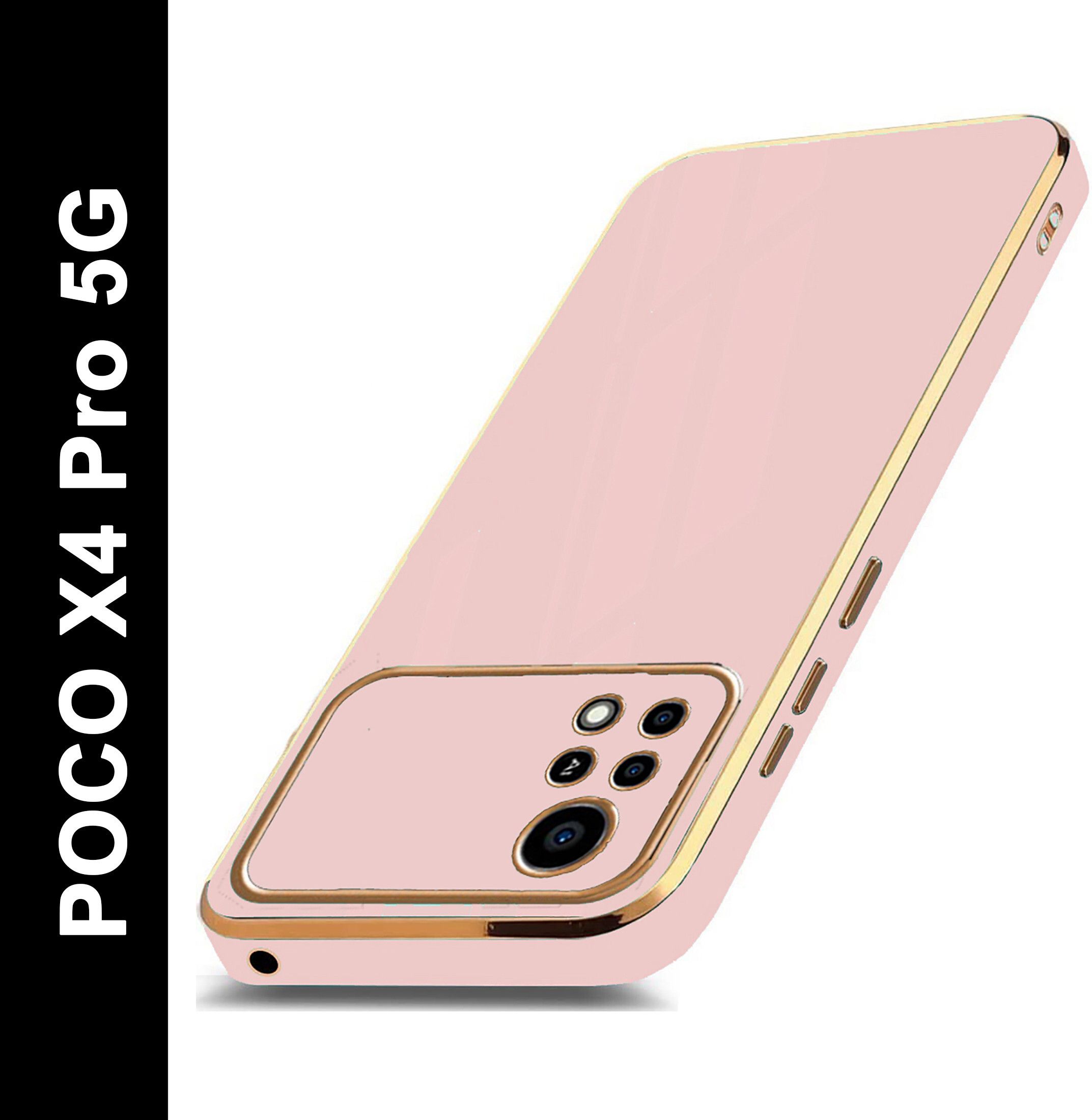 Micvir Back Cover for Poco X4 Pro 5G (Pink, Silicon, Pack of: 1)