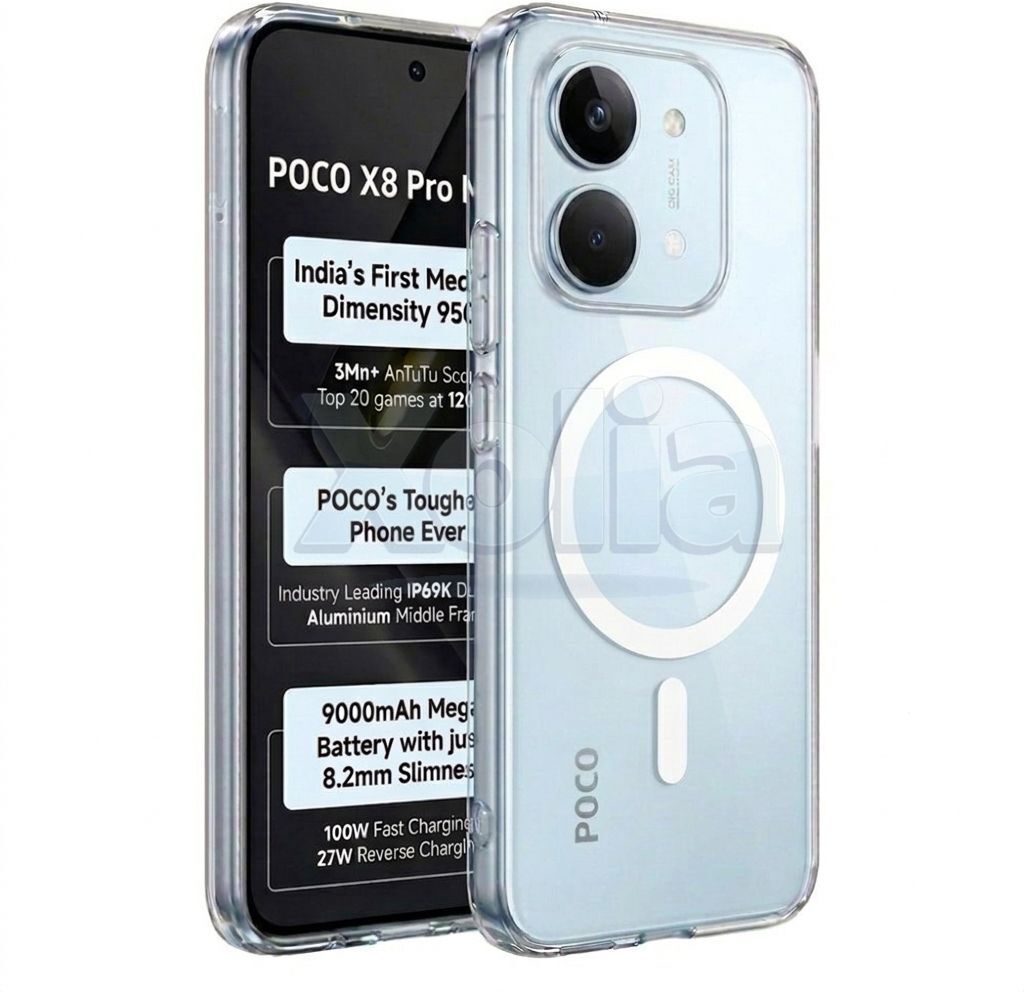Xolia Anti Yellow Back Cover for Poco X8 Pro Max 5G (Transparent, Anti-Yellow, Polycarbonate, Pack of: 1)