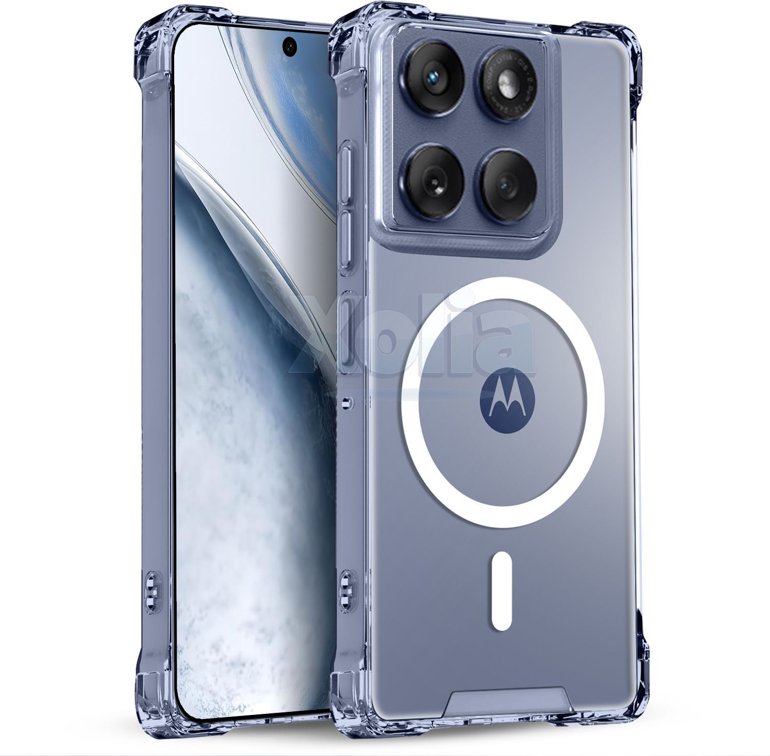 Xolia Back Cover for Motorola Edge 50 Pro 5G (Transparent, Shock Proof, Polycarbonate, Silicon, Pack of: 1)