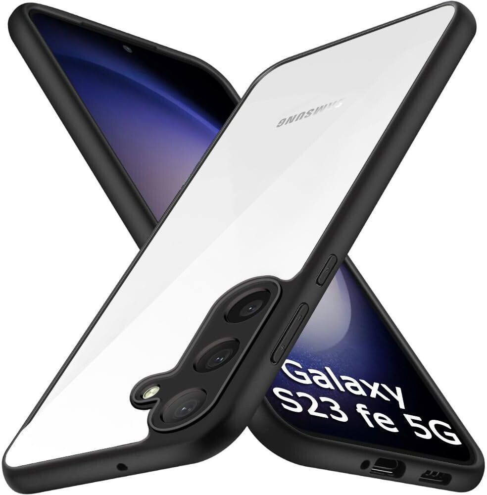 Micvir Back Cover for Samsung Galaxy S23 FE 5G (Transparent, Black, Shock Proof, Plastic, Silicon, Pack of: 1)